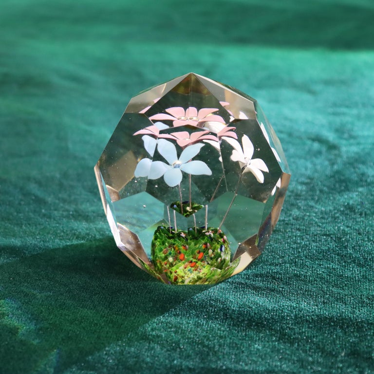 Eight Antique Baccarat School Floral Glass Paperweights c1920