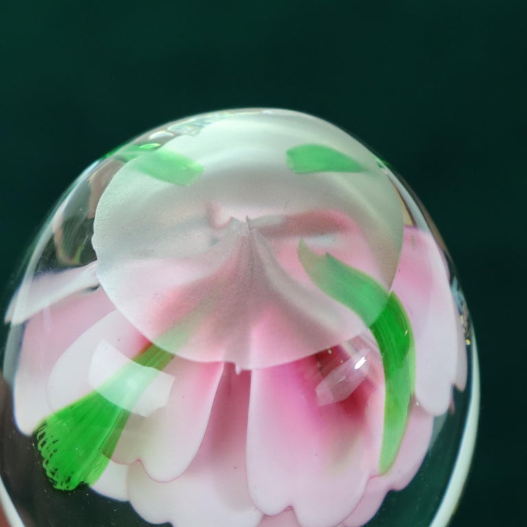Eight Antique Baccarat School Floral Glass Paperweights c1920
