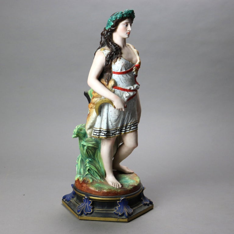 Antique Sevres School Hand Painted Classical Porcelain Figures of Man & Woman