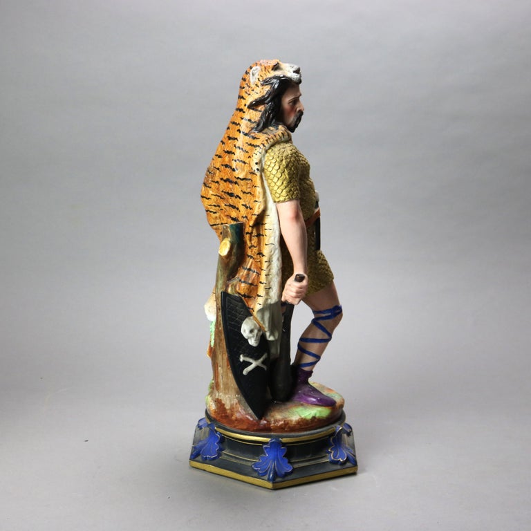 Antique Sevres School Hand Painted Classical Porcelain Figures of Man & Woman