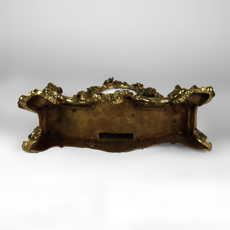 Antique Julien Leroy French Louis XIV Rococo Gilt Bronze Mantle Clock c1820