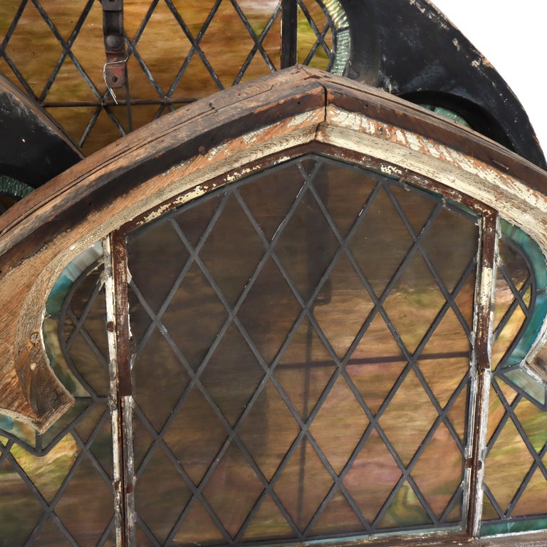 Five Tiffany Studios Gothic Revival, Stained Glass Transom Windows, Phila, C1900