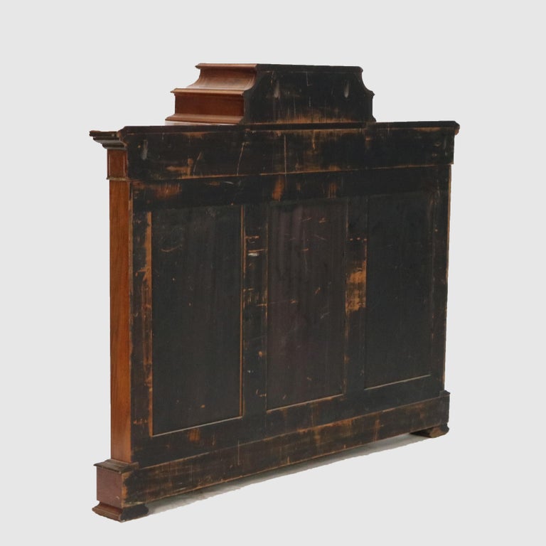 Antique Renaissance Revival Carved Walnut & Ormolu Credenza With Marquetry c1880