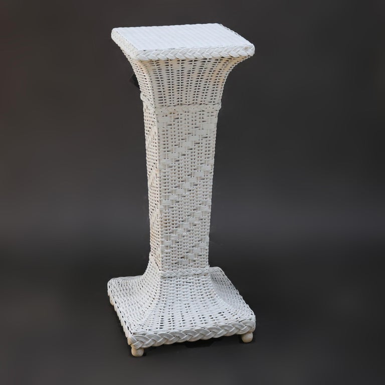 Antique Heywood Wakefield Arts & Crafts Wicker Fern Stand C1920