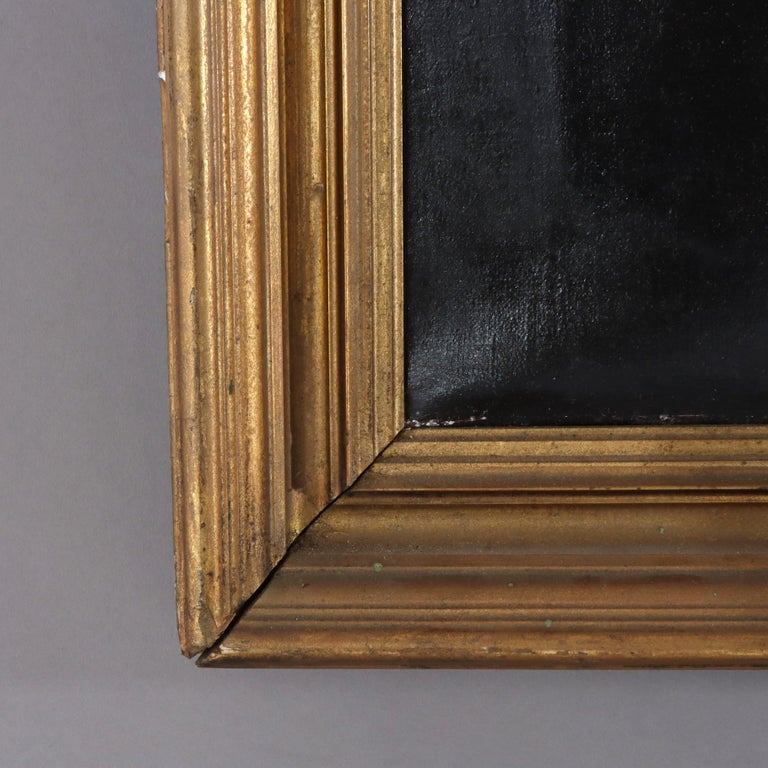 Antique Oil On Canvas Painting, Portrait Of A Scholar, C1830