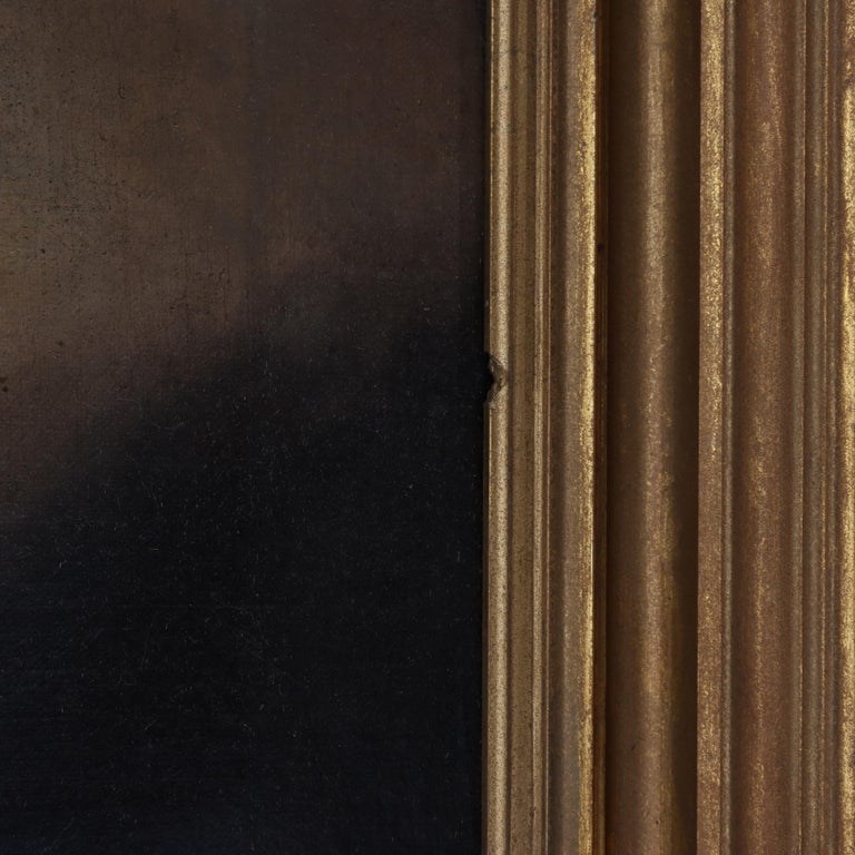 Antique Oil On Canvas Painting, Portrait Of A Scholar, C1830