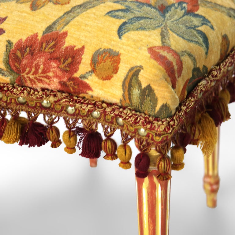 Four Vintage Louis XV Polychromed & Pressed Cane Parlor Chairs C1940