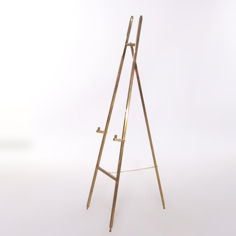Pair Of Vintage Brass Art Display Easels 20thC