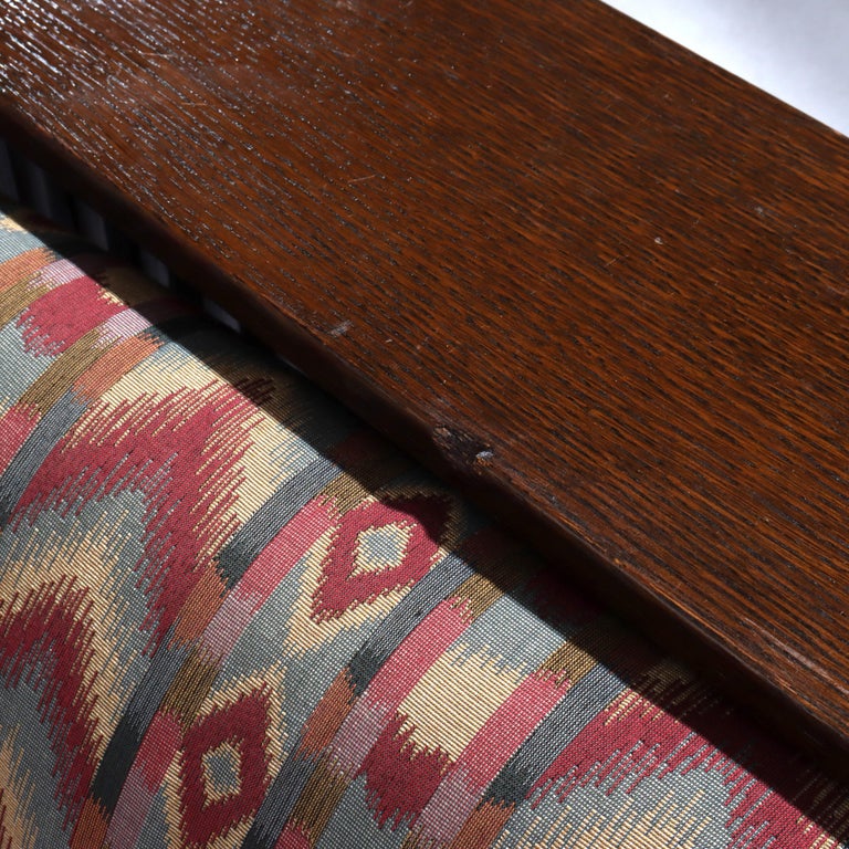 Pair Vintage Stickley Prairie School Arts & Crafts Oak Spindle Arm Chairs 20thC