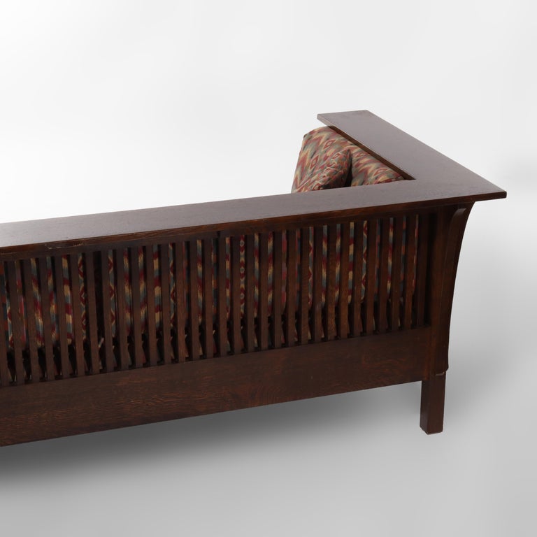 Vintage Stickley Prairie School Oak Spindle Sofa 20thC