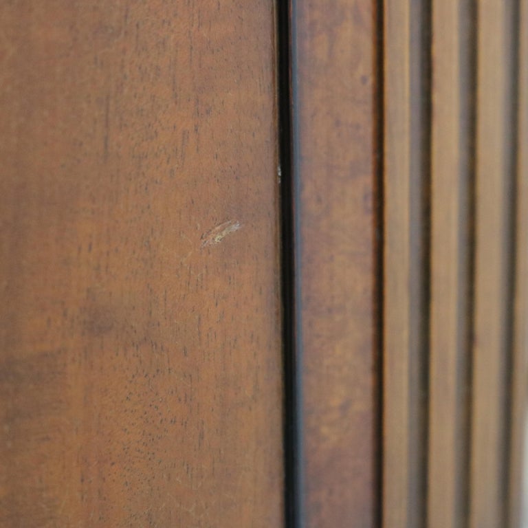 Antique French Style Reticulated Flame Mahogany, Rosewood & Satinwood Credenza
