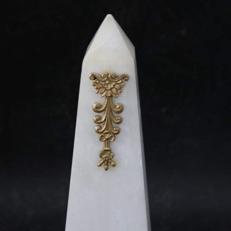 Pair of Antique French Marble Obelisks with Ormolu Mounts C1890