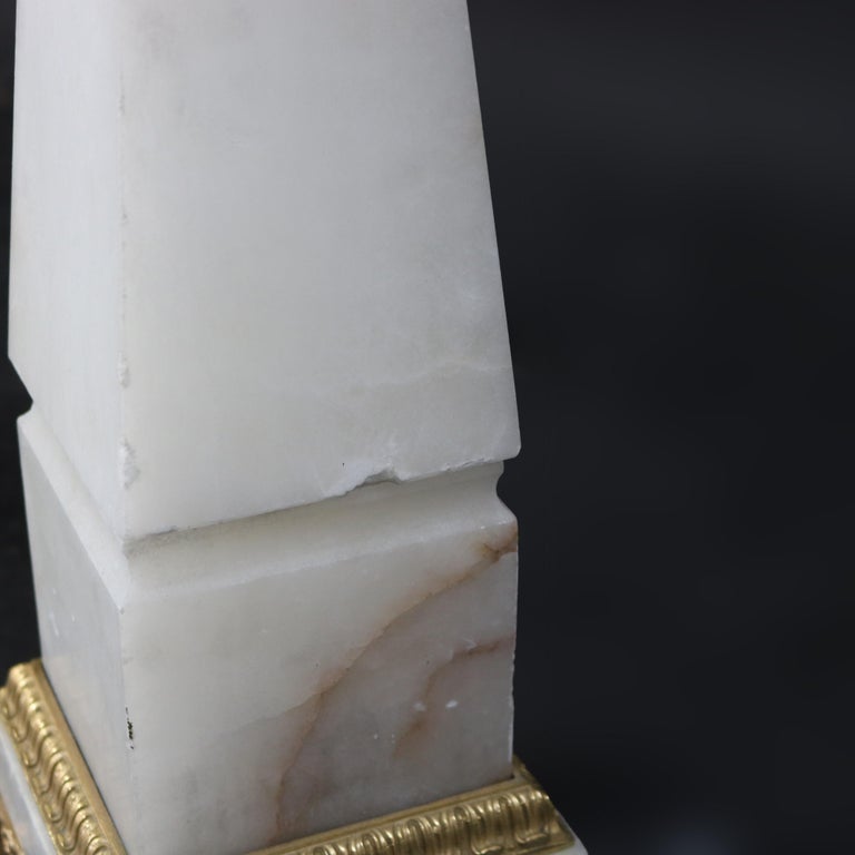 Pair of Antique French Marble Obelisks with Ormolu Mounts C1890