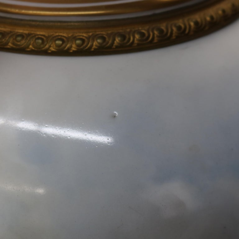 Antique French Sevres Louis XIV Style Porcelain & Ormolu Lidded Floor Urn c1890