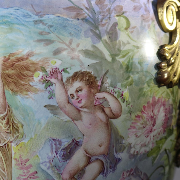 Antique Sevres Louis XIV Style Hand Painted & Gilt Porcelain Floor Urn C1890