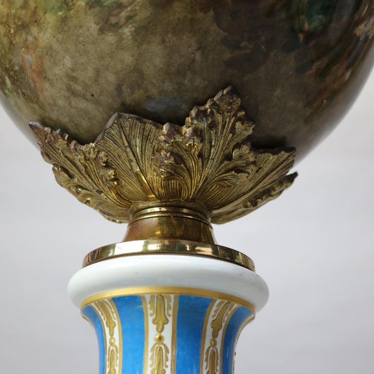 Antique Sevres Louis XIV Style Hand Painted & Gilt Porcelain Floor Urn C1890