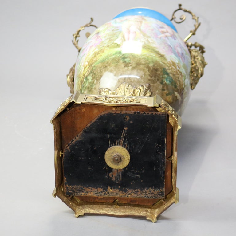 Antique Sevres Louis XIV Style Hand Painted & Gilt Porcelain Floor Urn C1890