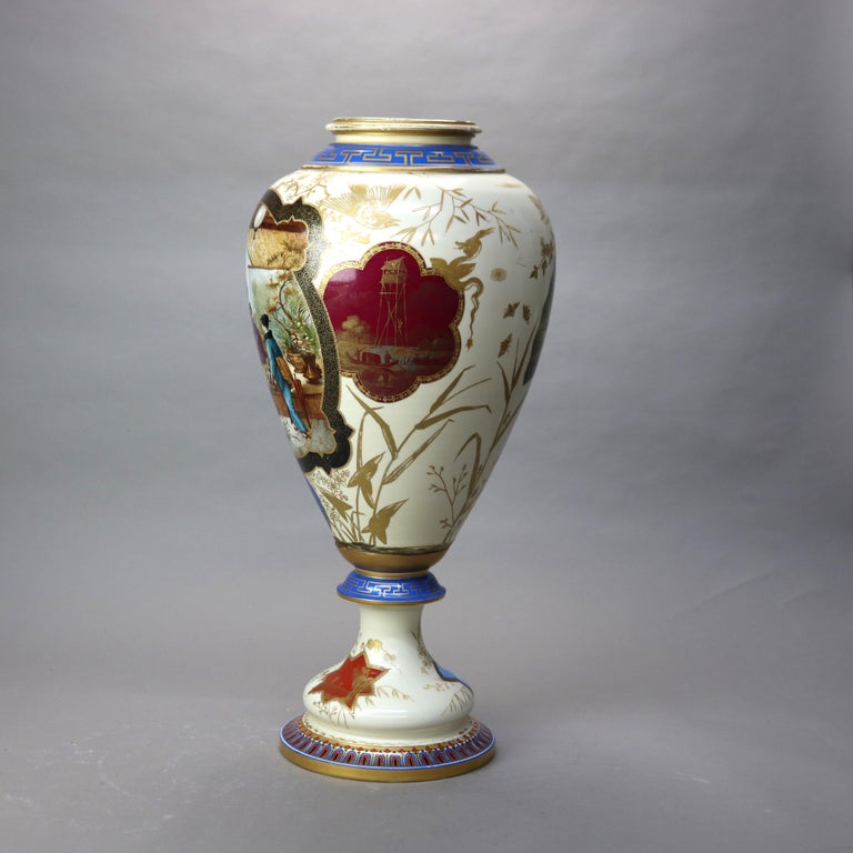 Large Antique Sevres Aesthetic Japonesque Porcelain Floor Vase “The Vatican”