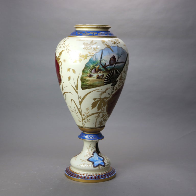 Large Antique Sevres Aesthetic Japonesque Porcelain Floor Vase “The Vatican”