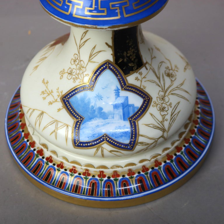 Large Antique Sevres Aesthetic Japonesque Porcelain Floor Vase “The Vatican”