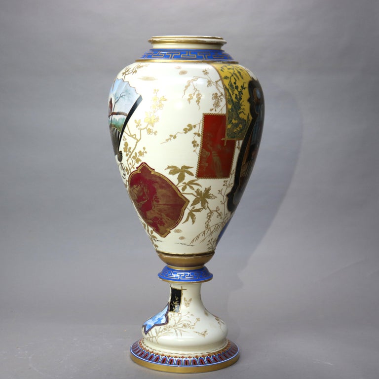 Large Antique Sevres Aesthetic Japonesque Porcelain Floor Vase “The Vatican”