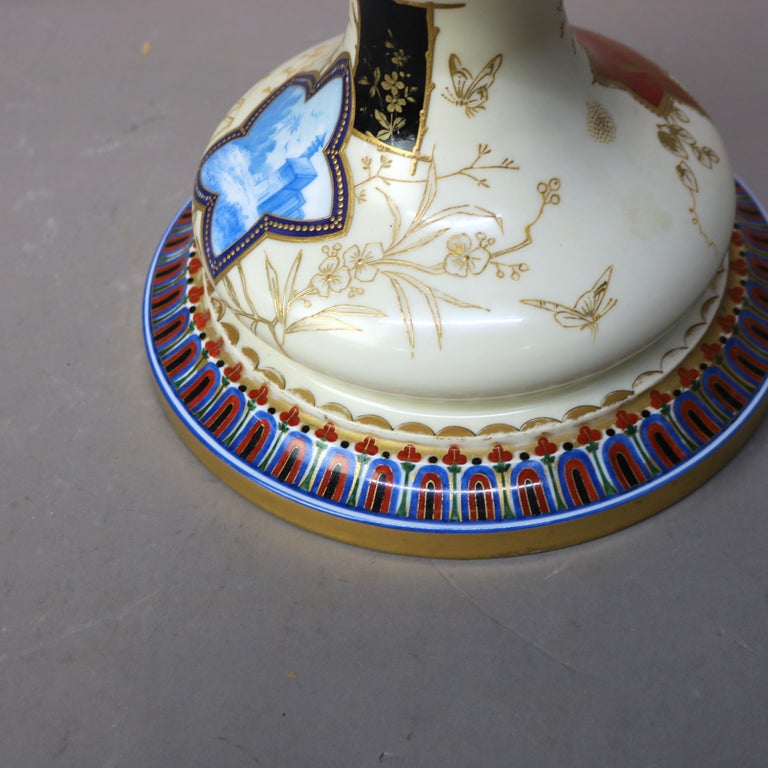 Large Antique Sevres Aesthetic Japonesque Porcelain Floor Vase “The Vatican”