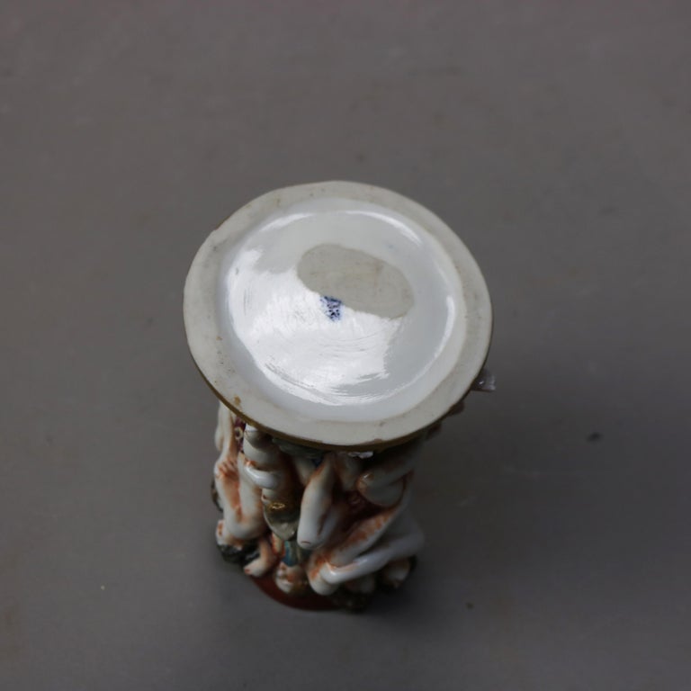 Antique Classical Capodimonte Figural Porcelain Set - One Lidded & Two Open Jars