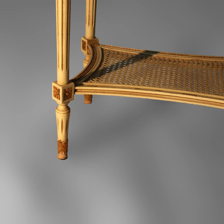 Antique French Louis XVI Gilt Wood & Rouge Marble Stand c1930