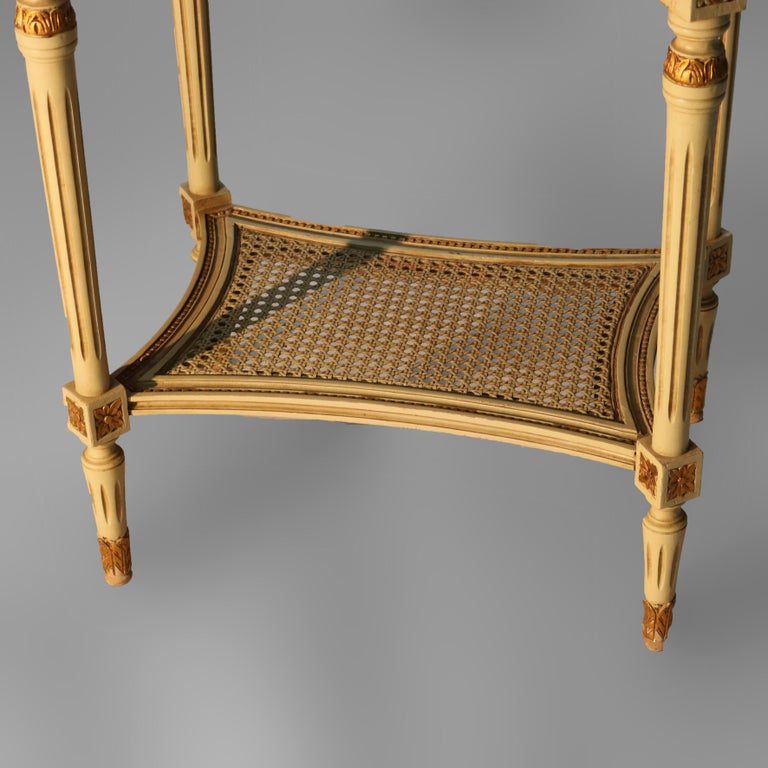 Antique French Louis XVI Gilt Wood & Rouge Marble Stand c1930