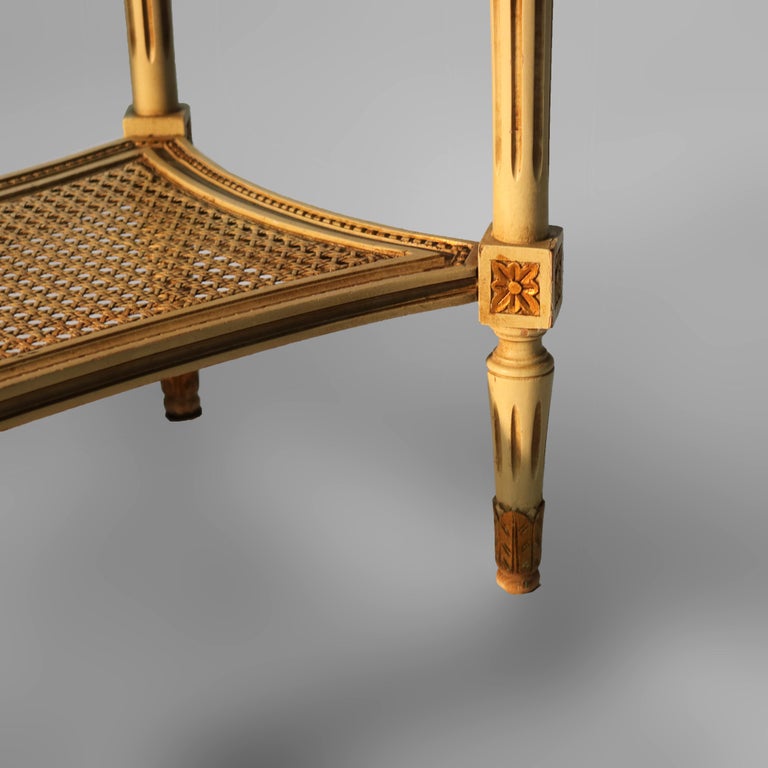 Antique French Louis XVI Gilt Wood & Rouge Marble Stand c1930
