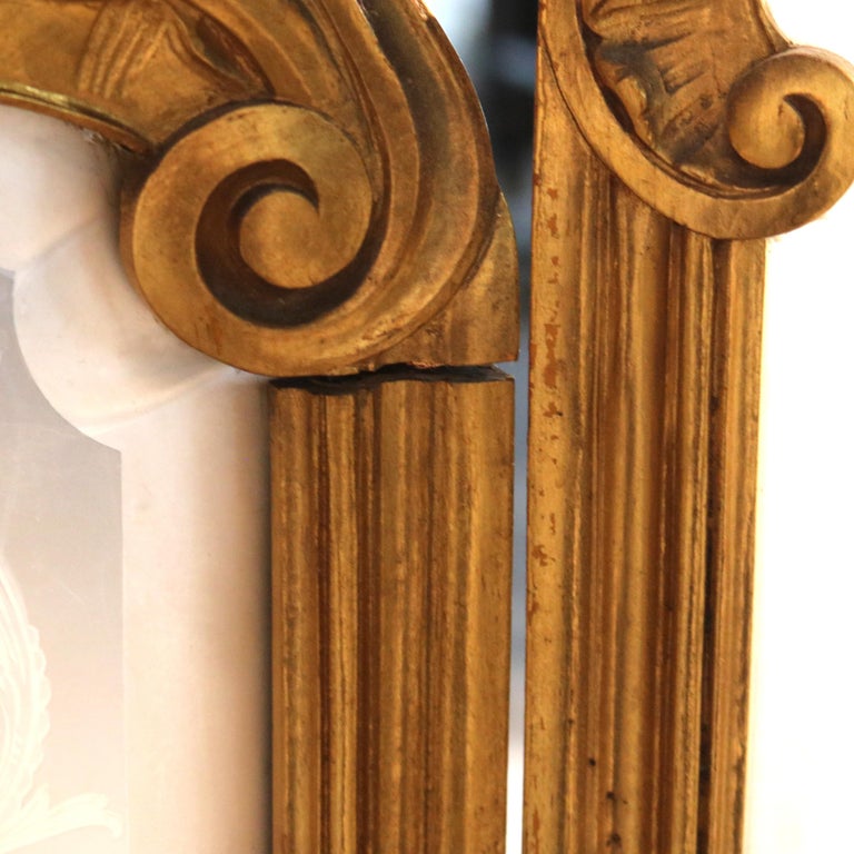 Antique Louis XIV Gilt Wood Three Panel Screen Unsigned C1890