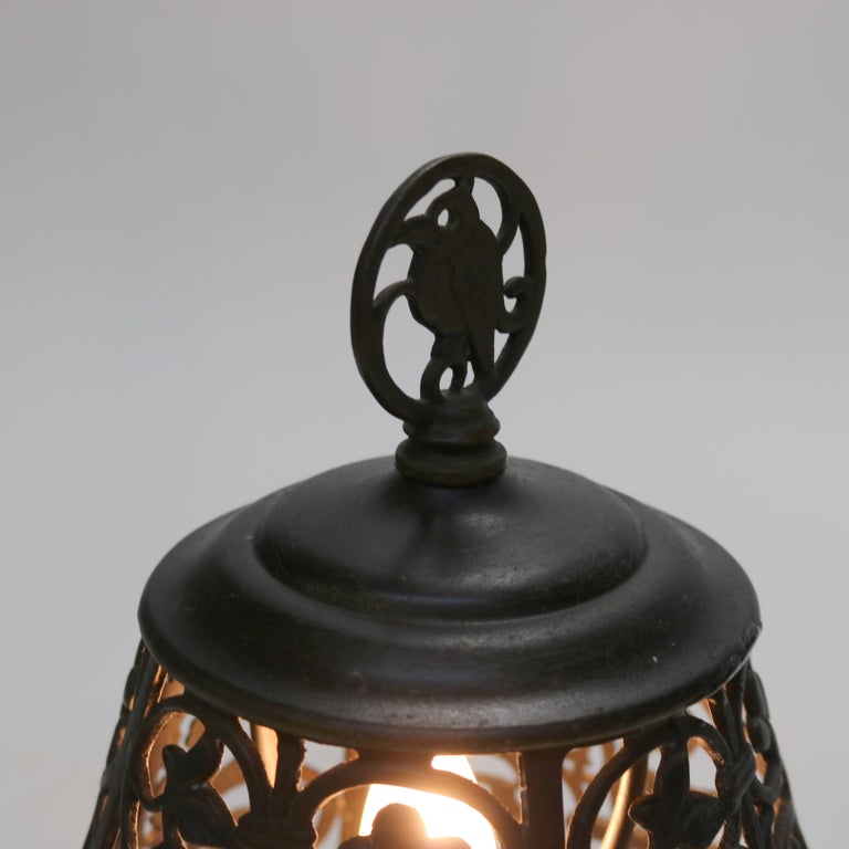 Antique Oscar Bach Arts & Crafts Bronze Table Lamp Unsigned C1920