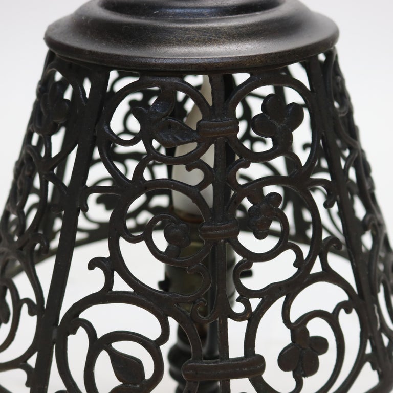 Antique Oscar Bach Arts & Crafts Bronze Table Lamp Unsigned C1920