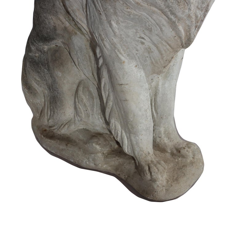 Vintage Hardstone Life Sized Dog (Collie) Garden Statue C1950