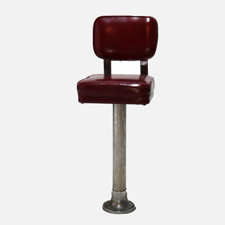 Eleven Mid Century Modern Chrome & Vinyl Diner or Ice Cream Counter Stools C1950