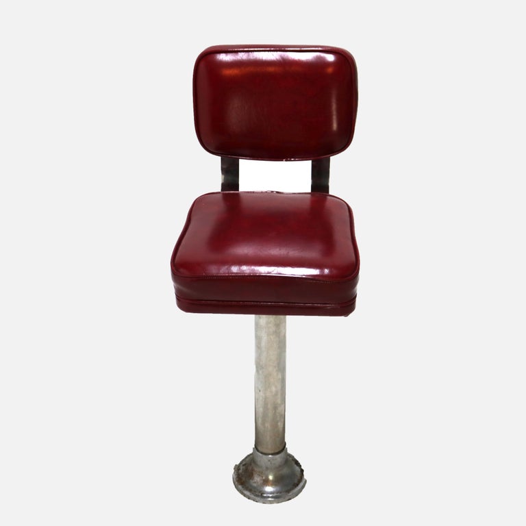 Eleven Mid Century Modern Chrome & Vinyl Diner or Ice Cream Counter Stools C1950