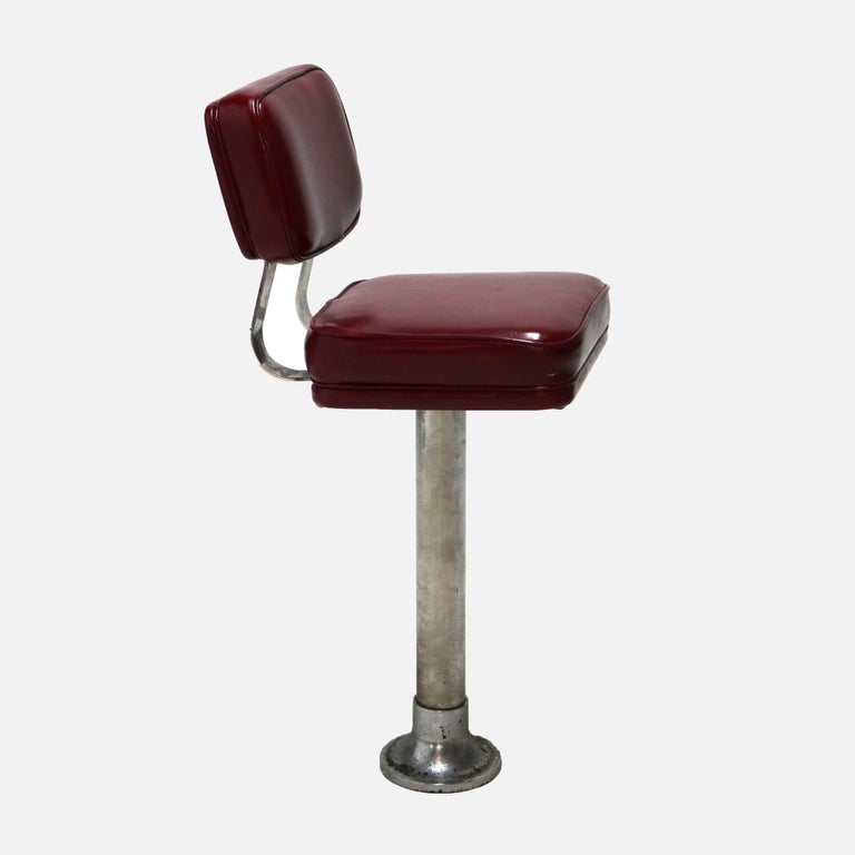 Eleven Mid Century Modern Chrome & Vinyl Diner or Ice Cream Counter Stools C1950