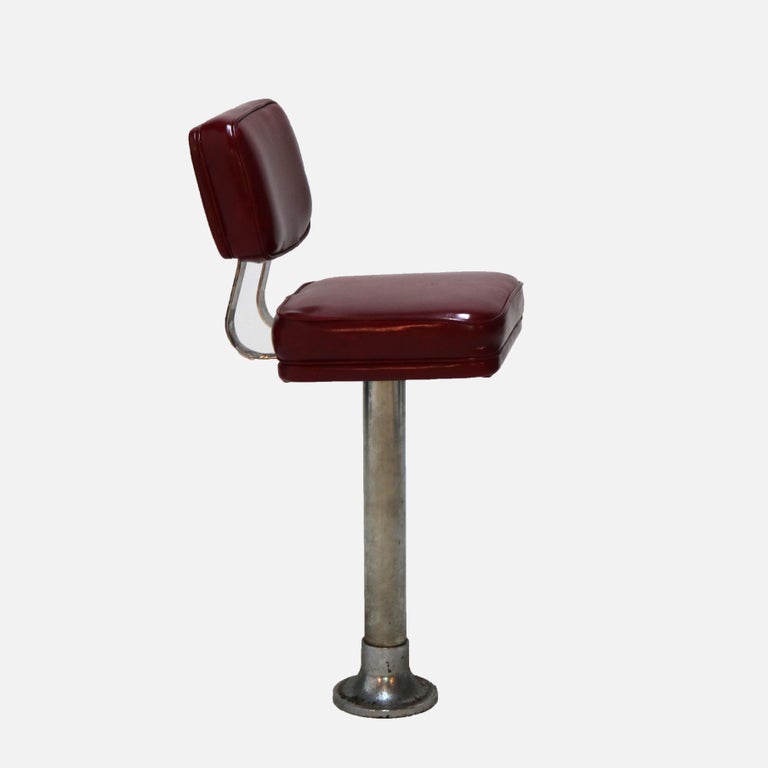 Eleven Mid Century Modern Chrome & Vinyl Diner or Ice Cream Counter Stools C1950