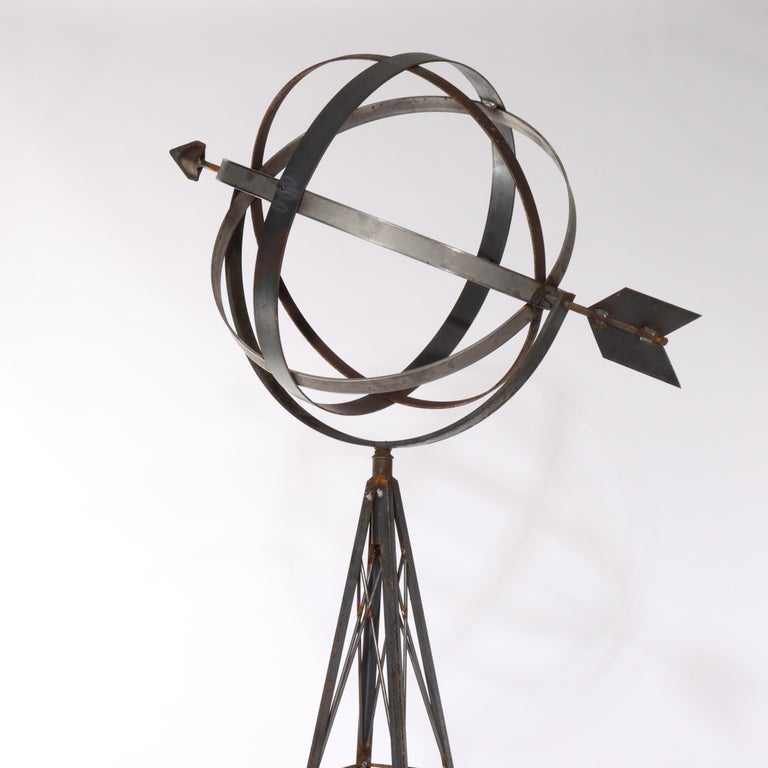 Oversized 105" Vintage Wrought Metal Garden Armillary 20thC
