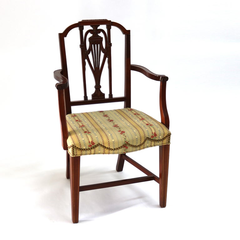 Four Antique Mt. Vernon Hickory Chair Co Hepplewhite Mahogany Shield Back Chairs