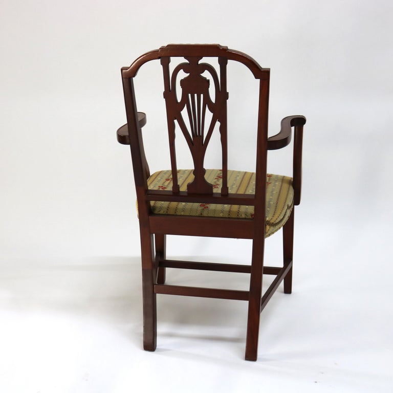 Four Antique Mt. Vernon Hickory Chair Co Hepplewhite Mahogany Shield Back Chairs