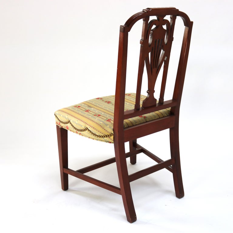 Four Antique Mt. Vernon Hickory Chair Co Hepplewhite Mahogany Shield Back Chairs