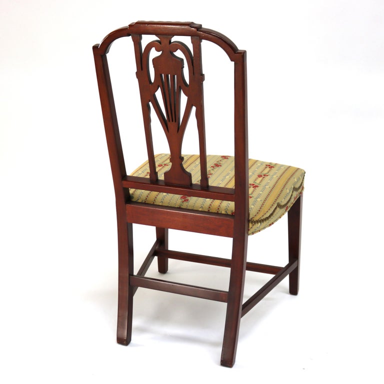 Four Antique Mt. Vernon Hickory Chair Co Hepplewhite Mahogany Shield Back Chairs