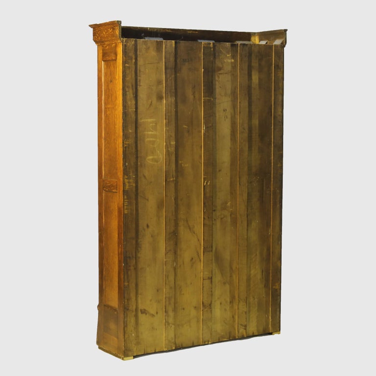 Oversized RJ Horner Carved Oak Two-Door & One-Drawer Bookcase c1910