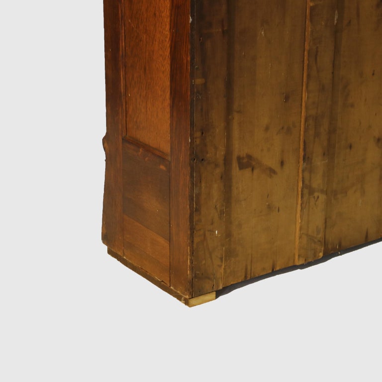 Oversized RJ Horner Carved Oak Two-Door & One-Drawer Bookcase c1910