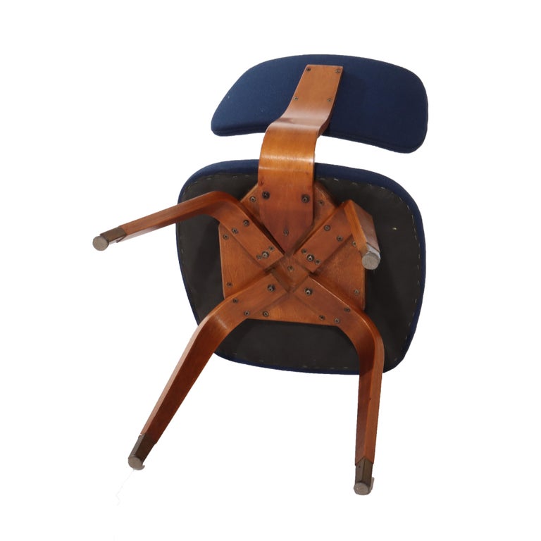 Eight Mid Century Modern Upholstered Teak Chair Set C1960