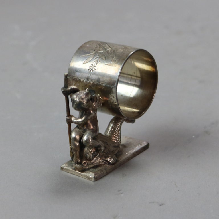 Six Miscellaneous Antique Aesthetic Movement Silver Plated Napkin Rings