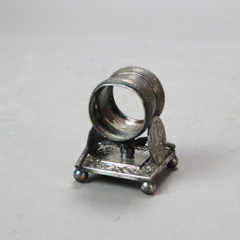 Six Miscellaneous Antique Aesthetic Movement Silver Plated Napkin Rings