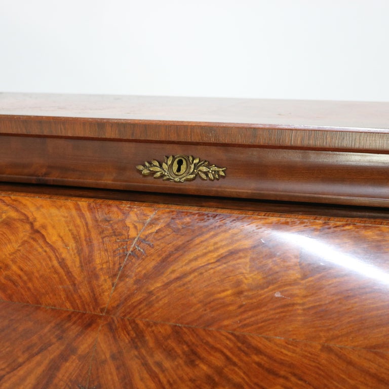 French Louis XV Style Rosewood, Kingwood & Ormolu Roll Top Lady’s Desk 20th C