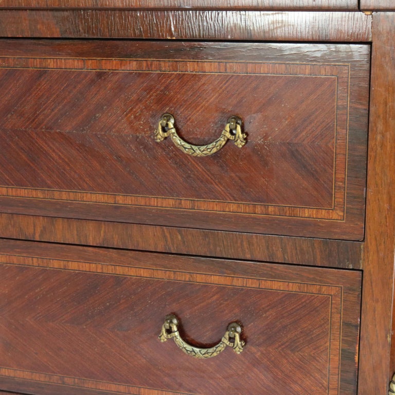 French Louis XV Style Rosewood, Kingwood & Ormolu Roll Top Lady’s Desk 20th C